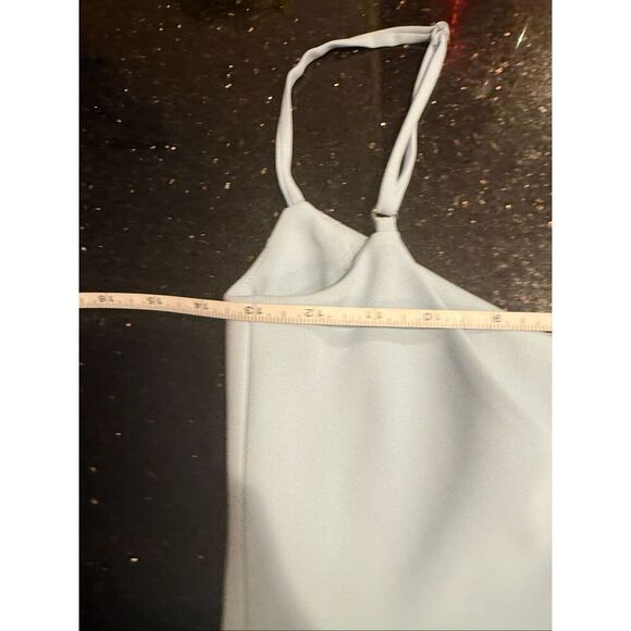 HELSI Light Blue Spaghetti Strap Mini Dress Fit & Flare Sleeveless Party Wedding - Picture 6 of 7